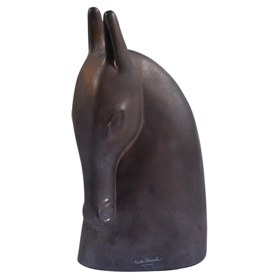 Antique Decorative Figurine ANETTE EDMARK. Horse Head, Ceramics