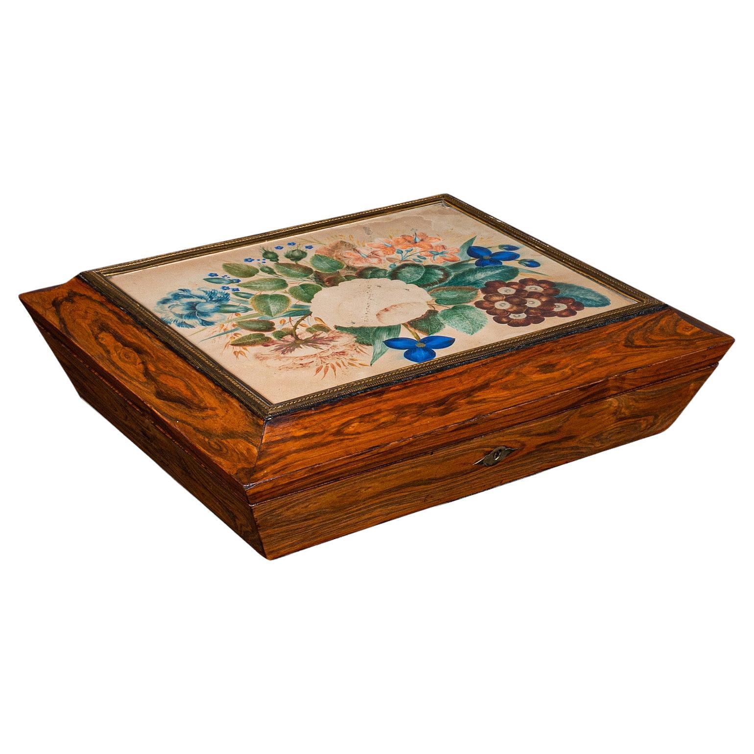 Antike dekorative Schachtel mit Schmuckkästchen, englisch, Schmuck, Aufbewahrungsbehälter, Regency, um 1830