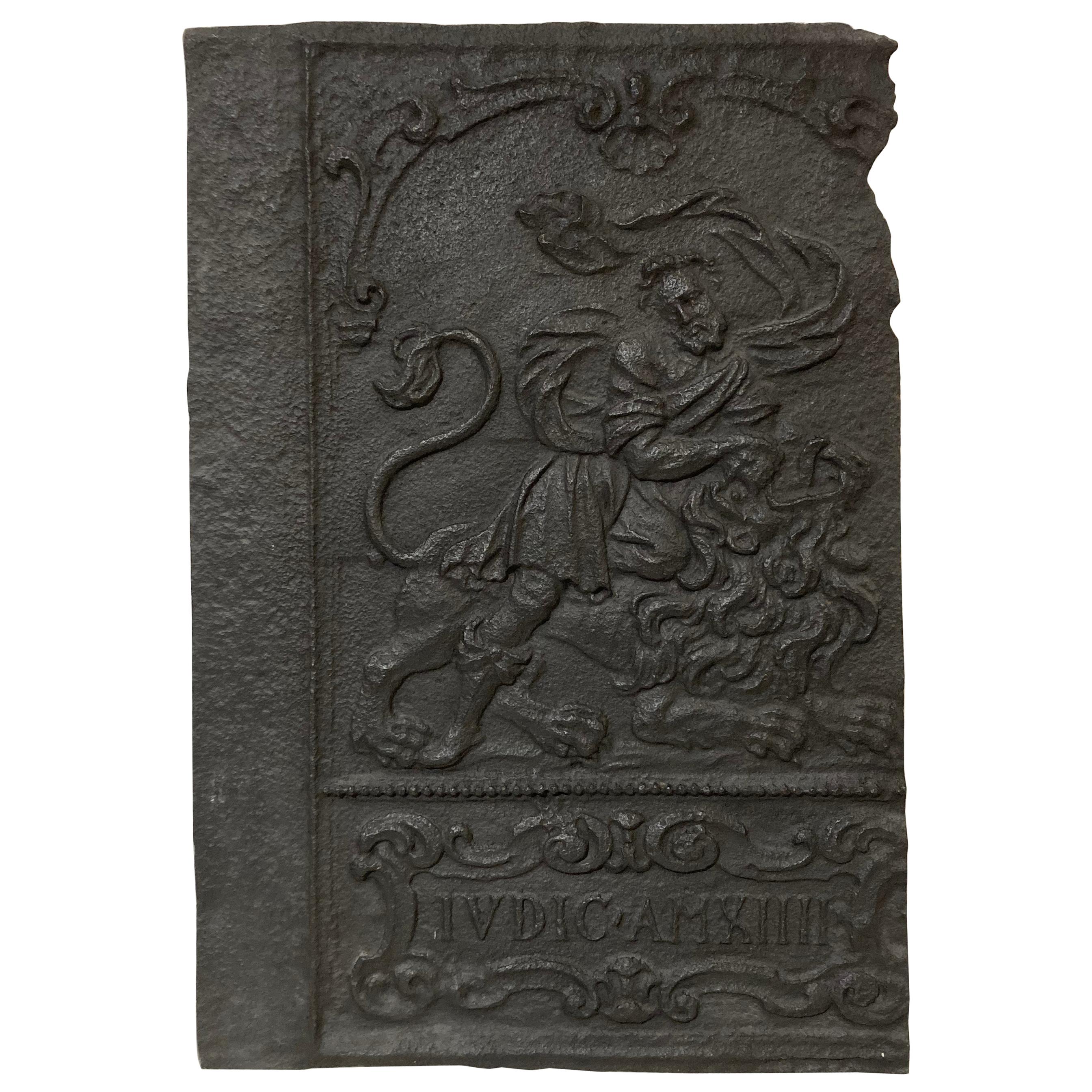 Antike dekorative Deko-Kaminplatte / Rückwand