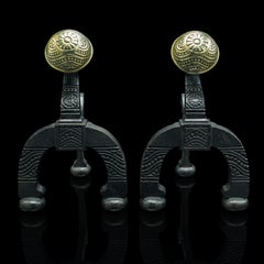 Antique Decorative Firedogs, English, Fireside Andiron, After Jeckyll, Victorian