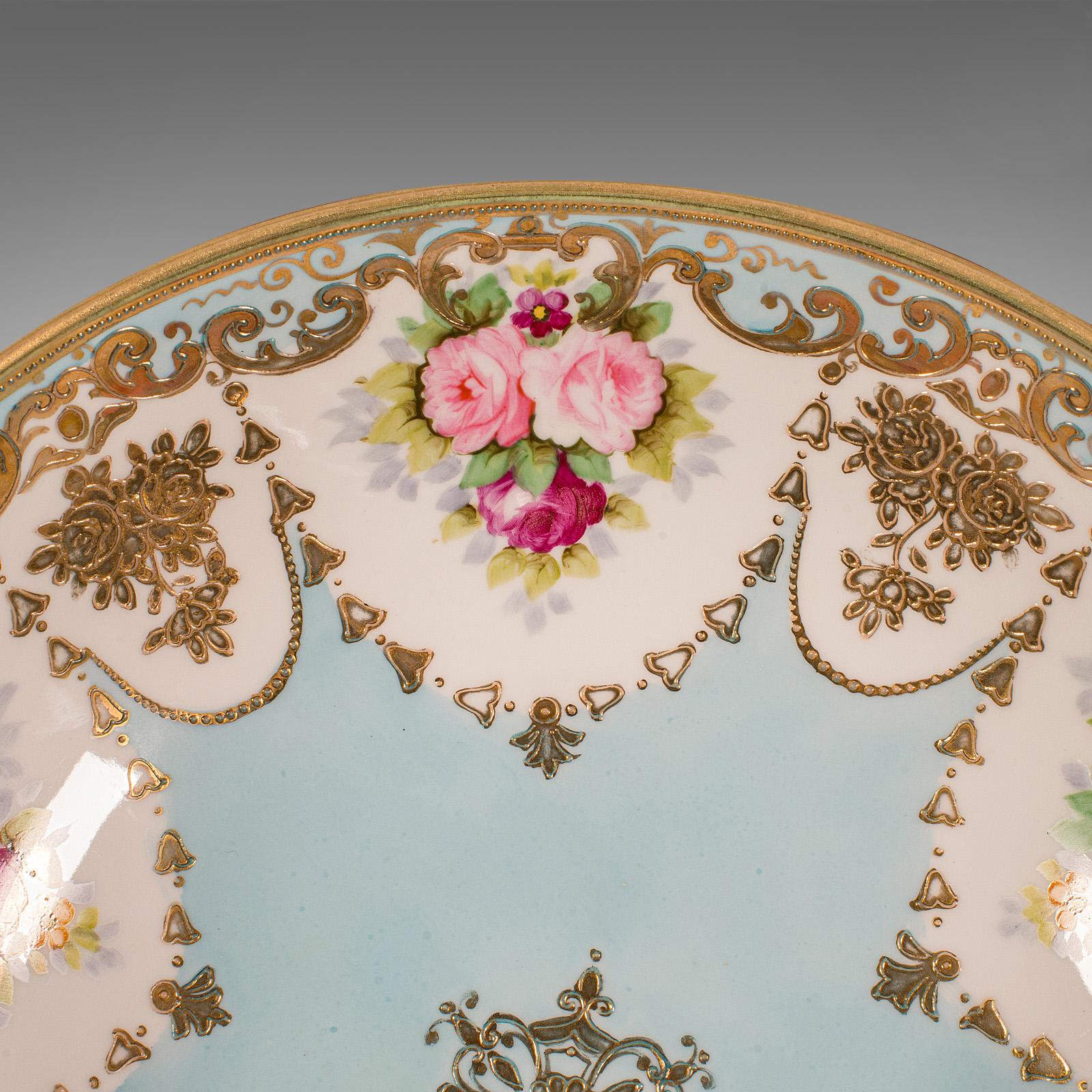 Antike dekorative Schale mit Fuß, japanisch, Keramik-Servierschale, Noritake, um 1920 im Angebot 4