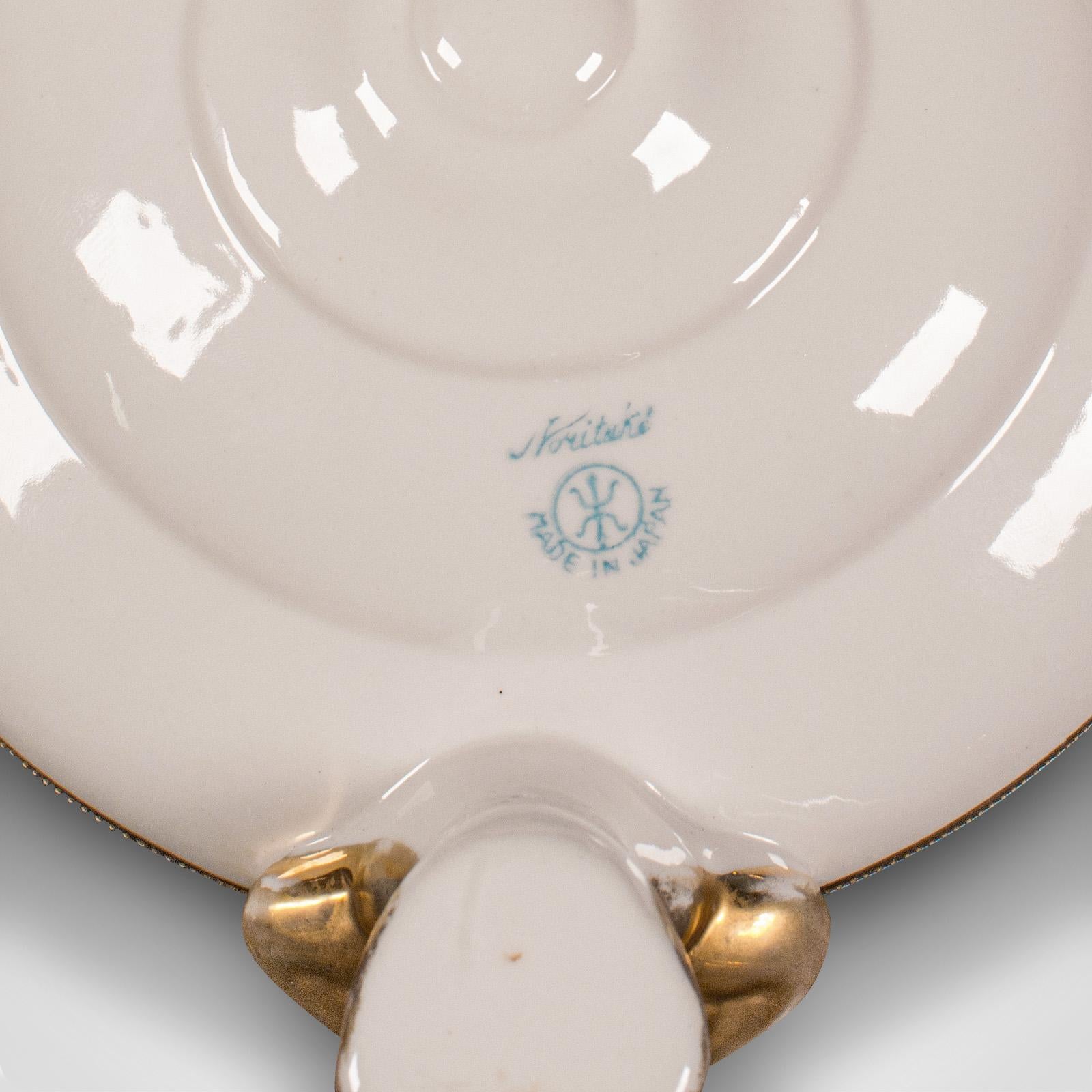 Antike dekorative Schale mit Fuß, japanisch, Keramik-Servierschale, Noritake, um 1920 im Angebot 6