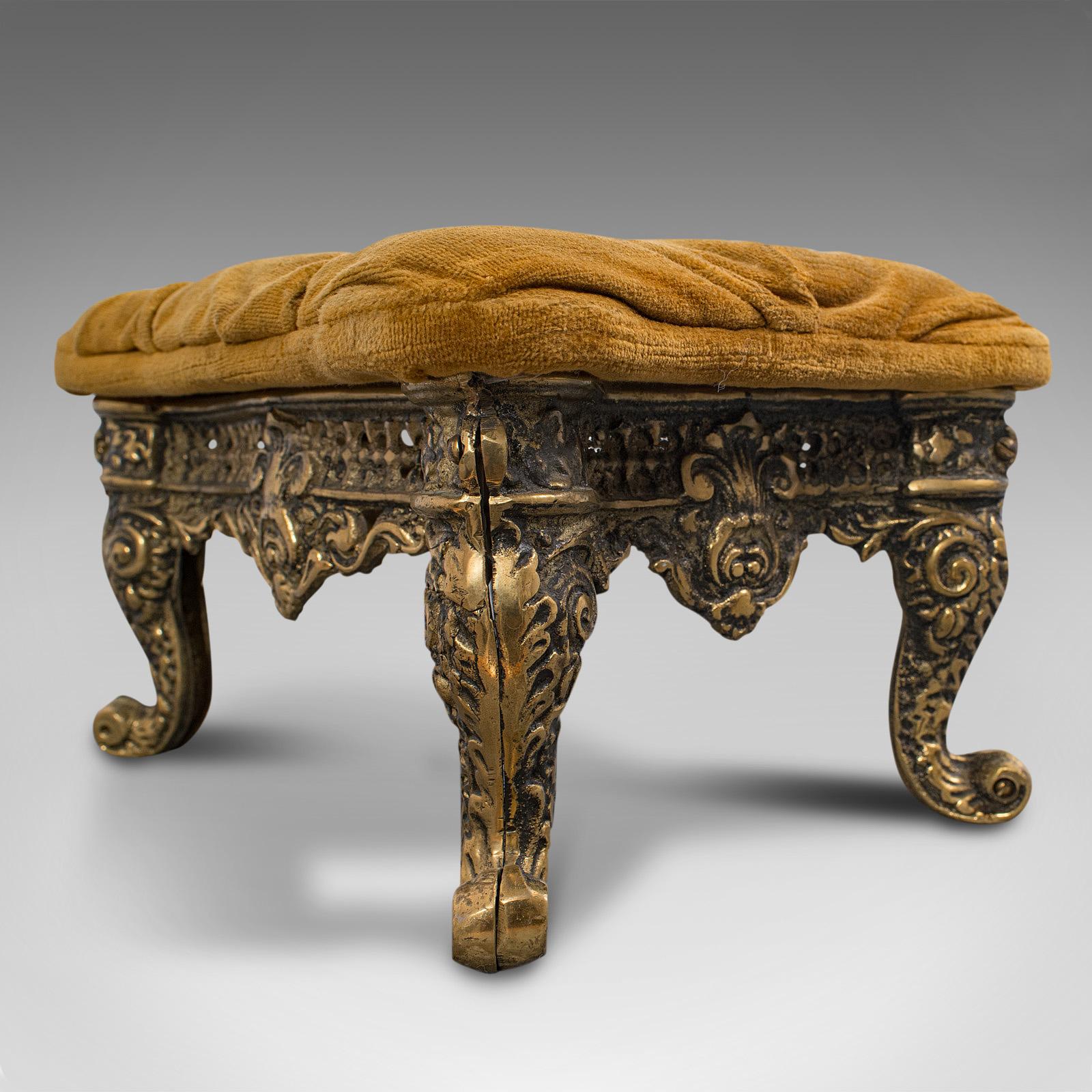 Antique Decorative Footstool, Italian, Gilt, Stool, Baroque Revival, circa 1900 5