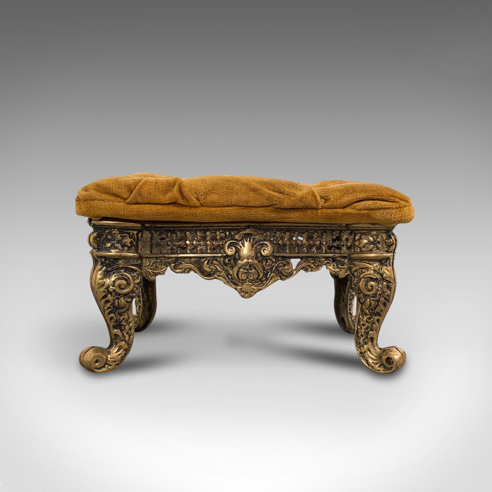 Antique Decorative Footstool, Italian, Gilt, Stool, Baroque Revival, circa 1900 1