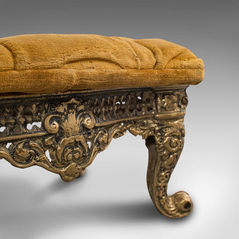 Antique Decorative Footstool, Italian, Gilt, Stool, Baroque Revival