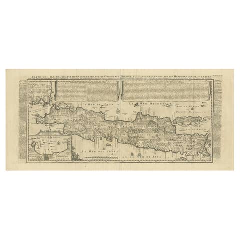 Antique Map of Java by Henri Chatelain, Decorative Print, 1718, France