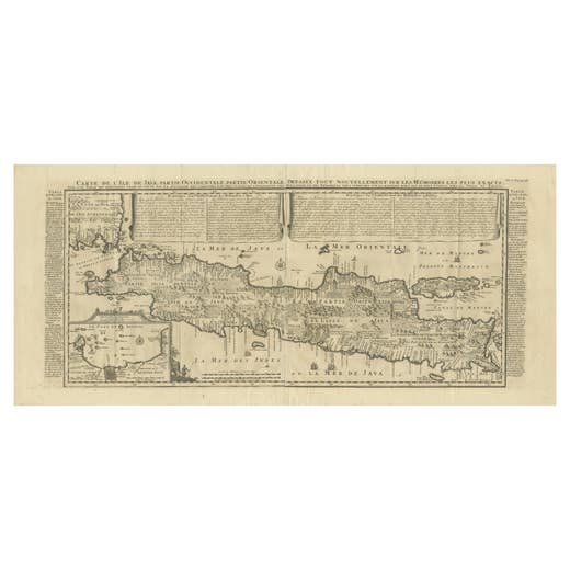 Antique Map of Java by Henri Chatelain, Decorative Print, 1718, France