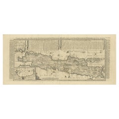 Carte décorative française ancienne de Java, Indonésie, 1718