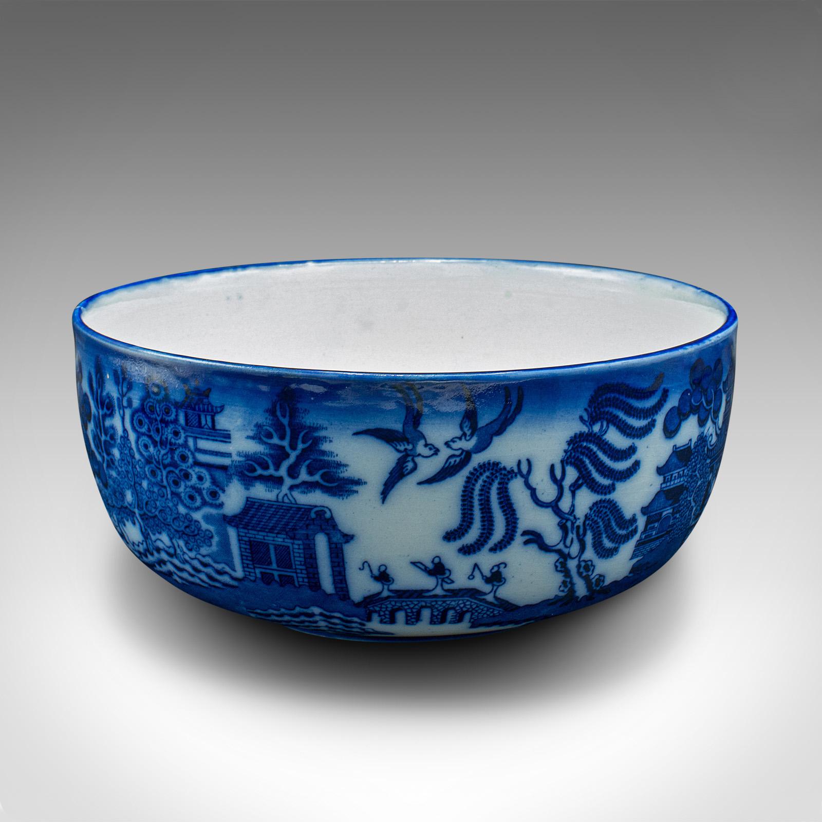 Antike dekorative Obstschale, englisch, Keramik, Servierschale, Weide, viktorianisch (Britisch) im Angebot