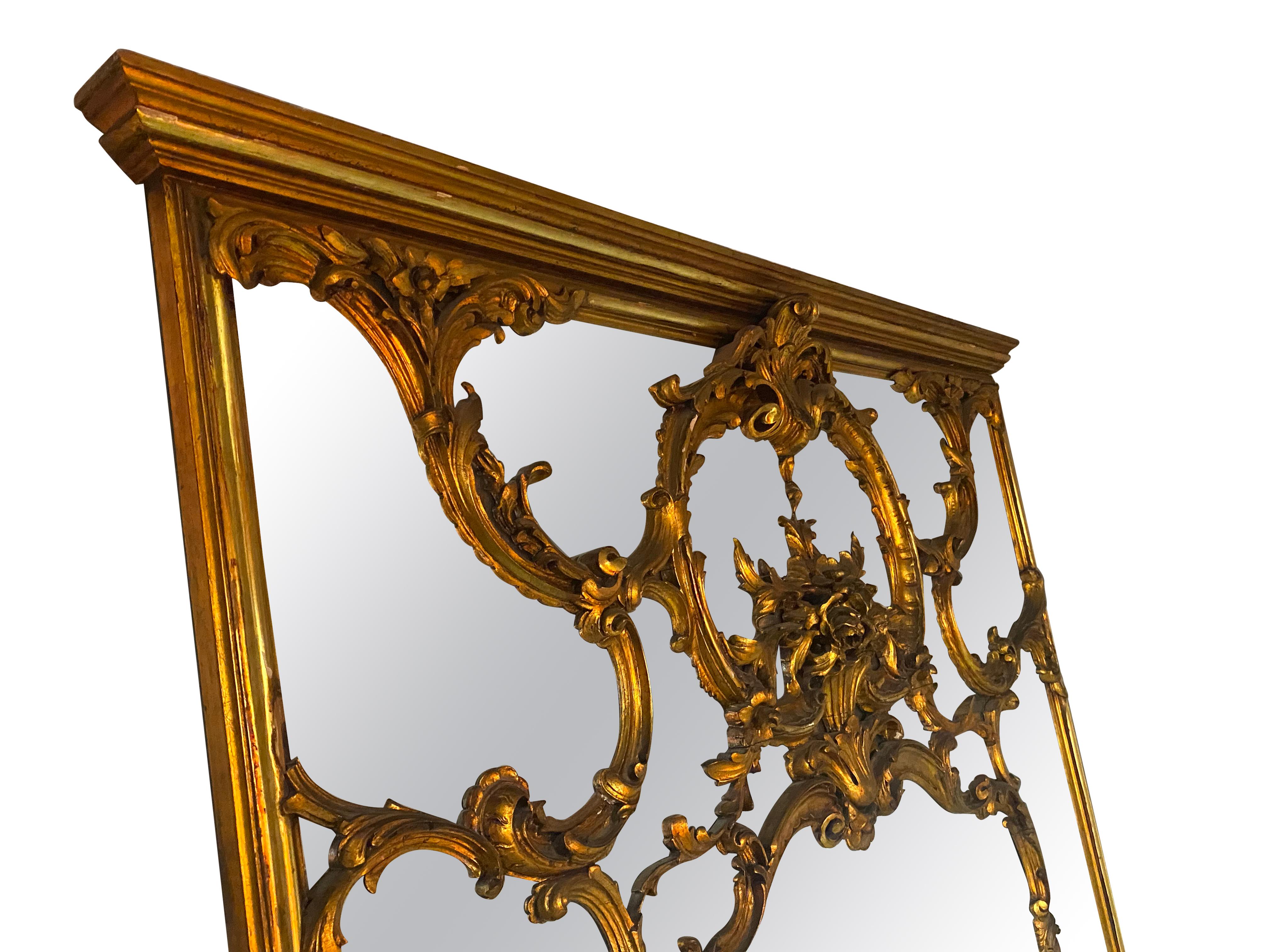 Antique, Decorative, Giltwood, Full Length Mirror  For Sale 4