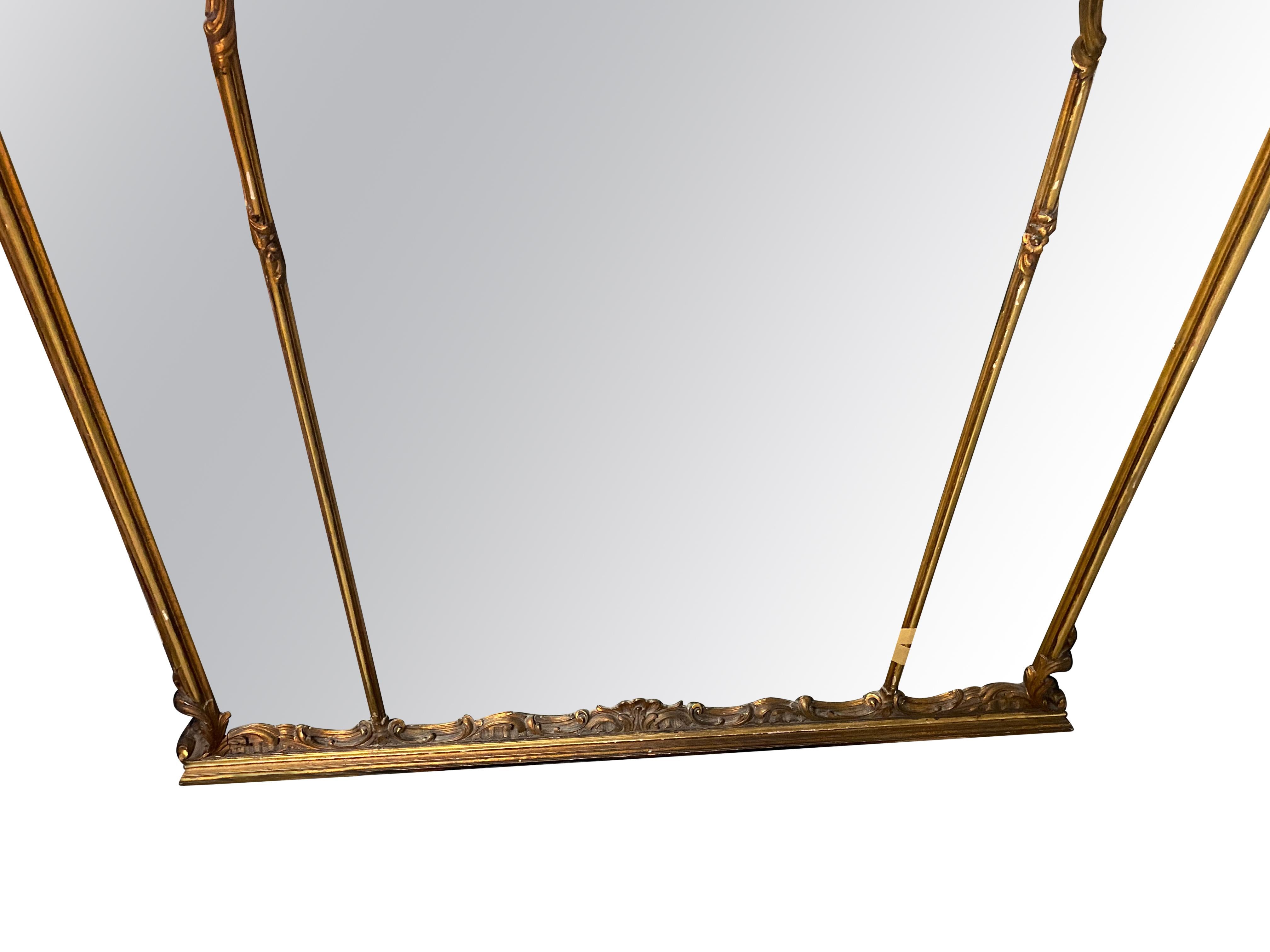 Antique, Decorative, Giltwood, Full Length Mirror  For Sale 5