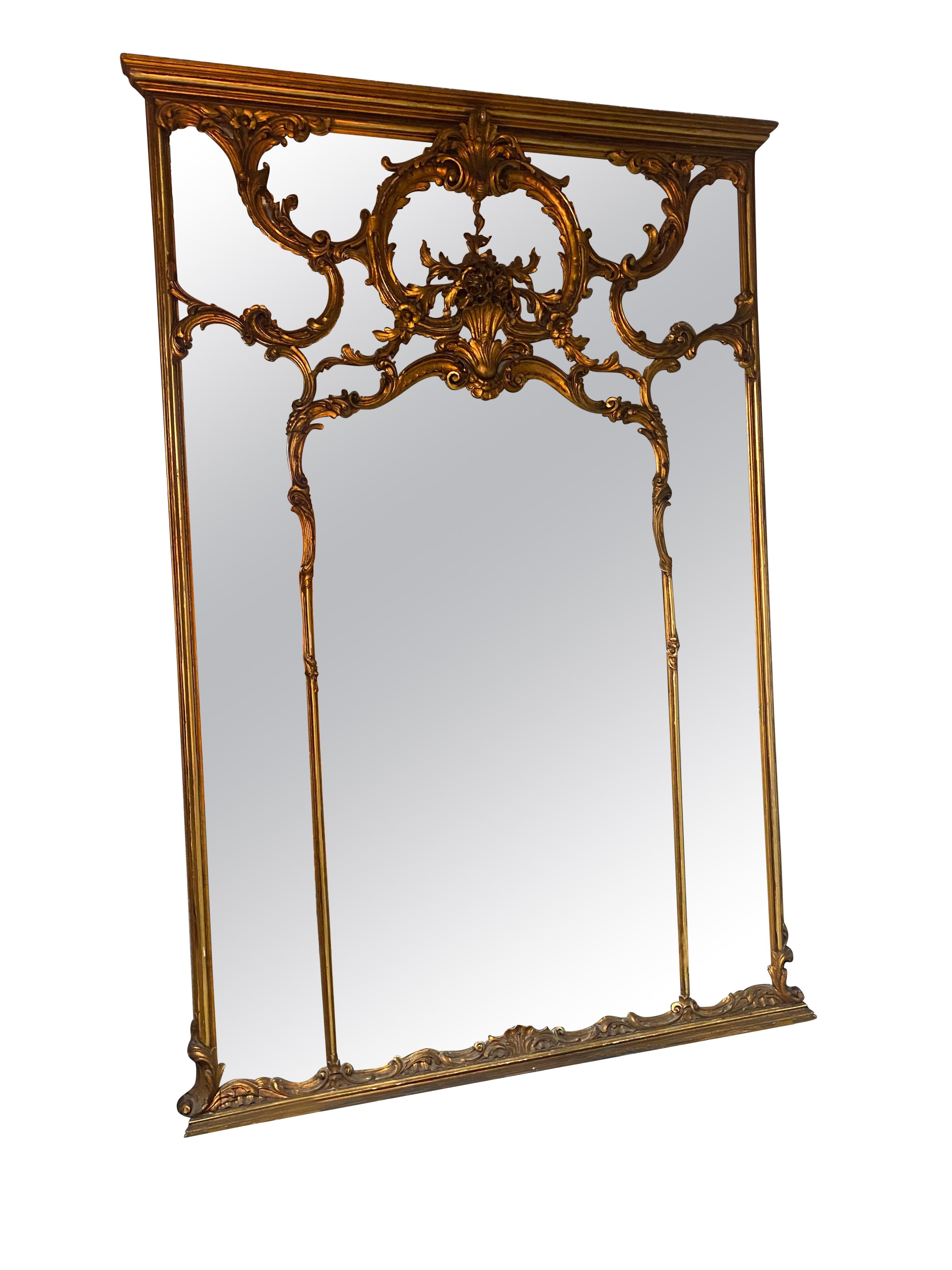 Wood Antique, Decorative, Giltwood, Full Length Mirror  For Sale