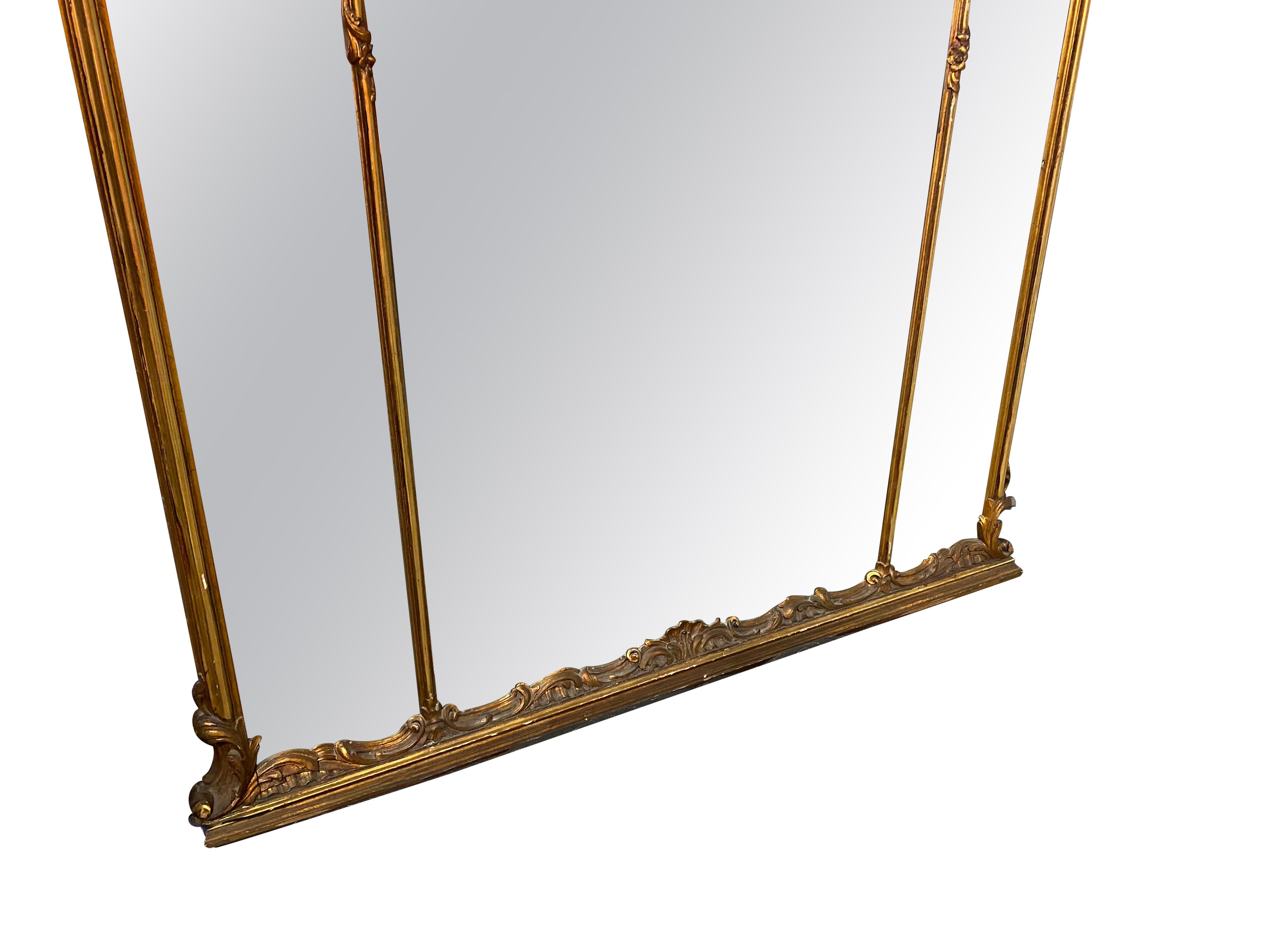 Antique, Decorative, Giltwood, Full Length Mirror  For Sale 2