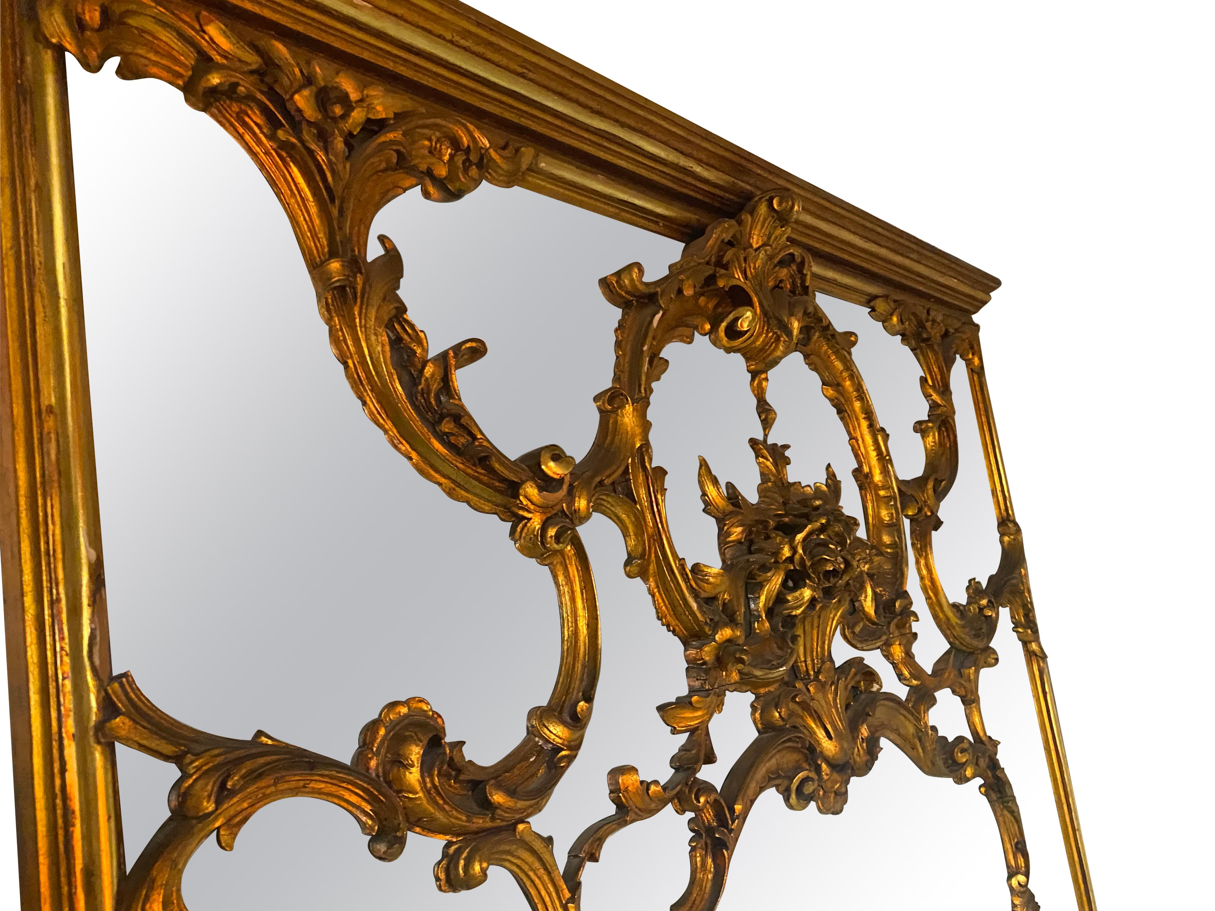 Antique, Decorative, Giltwood, Full Length Mirror  For Sale 3