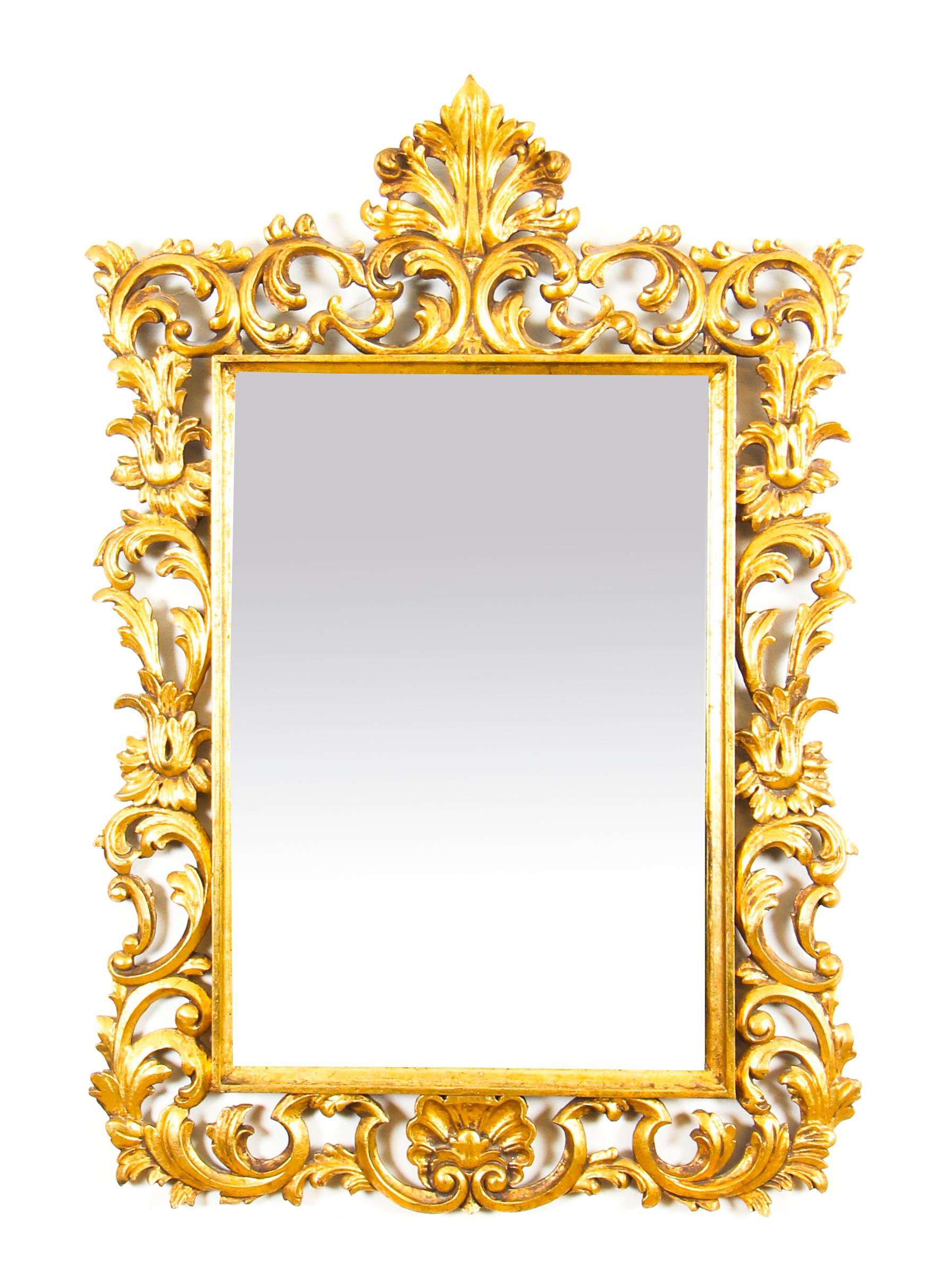 Antique Decorative Giltwood Mirror, 19th Century 1