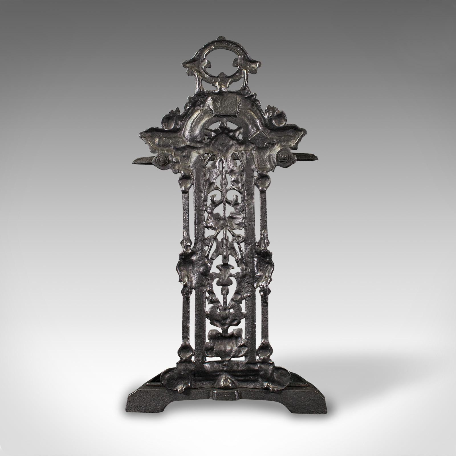 20th Century Antique Decorative Hall Stick Stand, English, After Coalbrookdale, Edwardian For Sale