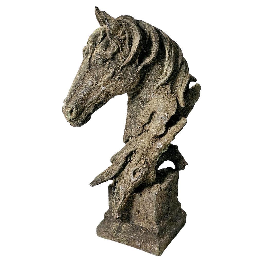 Ancienne sculpture de tête de cheval en fer, figurine de bustes décorée pour la maison, tête en métal