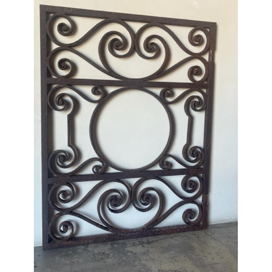 Forged Antique Decorative Iron Window Grid For Sale