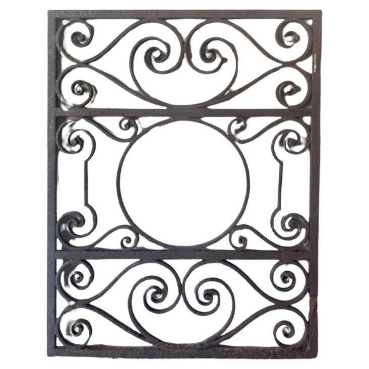 Antique Decorative Iron Window Grid For Sale