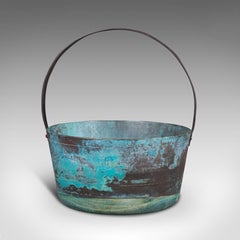 Antique Decorative Jam Pan, English, Brass, Planter, Jardiniere, Victorian, 1900