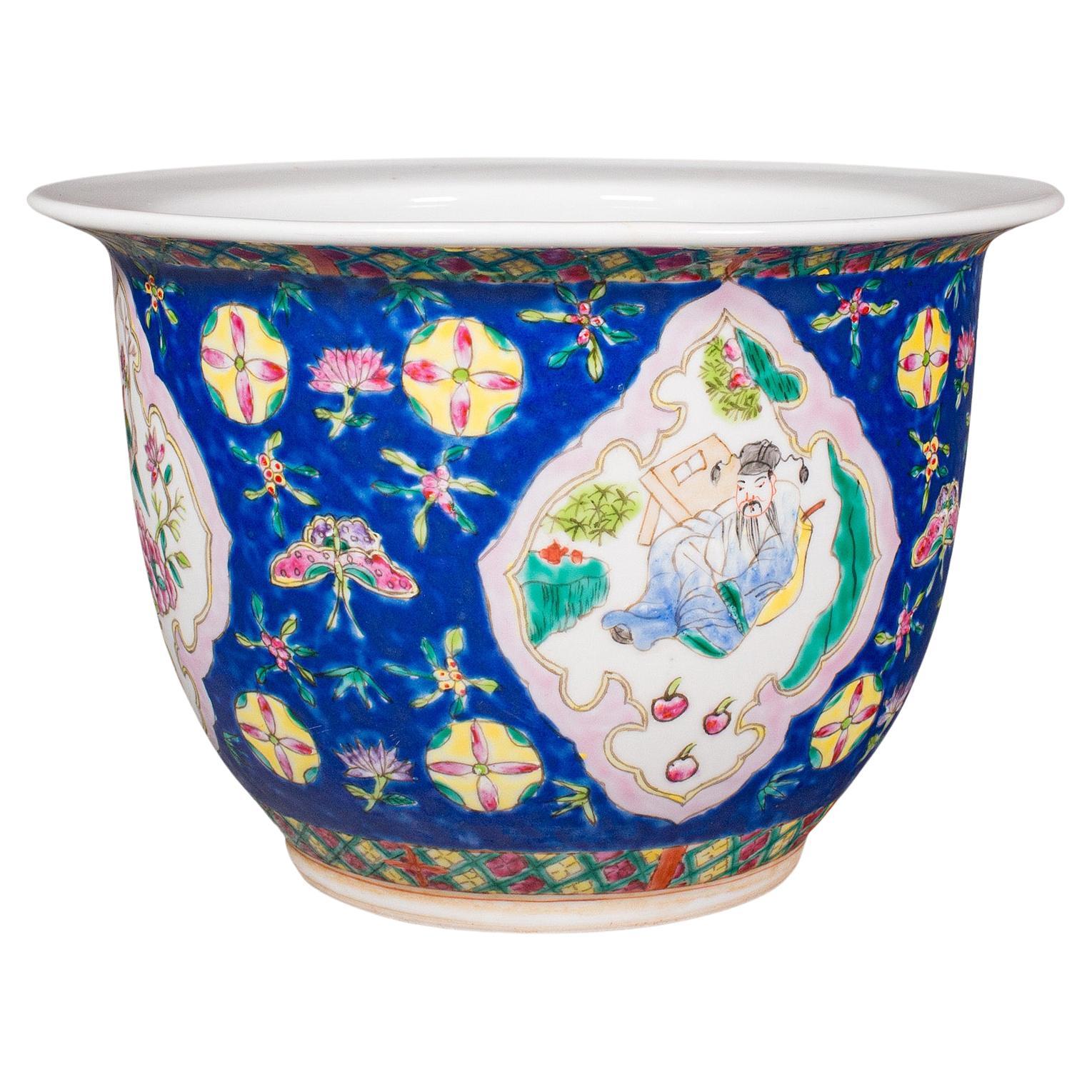 Antike dekorative Jardiniere, chinesisch, keramischer Übertopf, Qing Dynasty, viktorianisch im Angebot