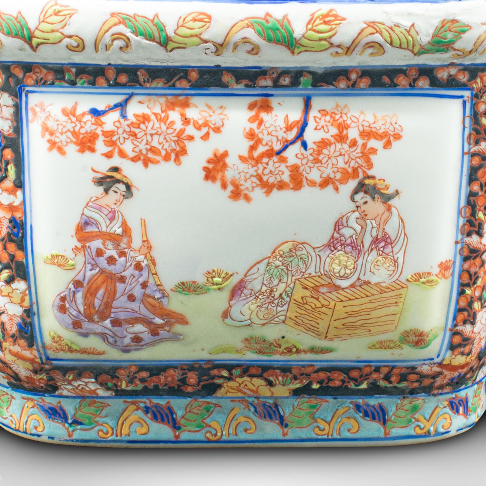 Antique Decorative Jardiniere, Chinese, Ceramic, Planter, Victorian, Circa 1900 6