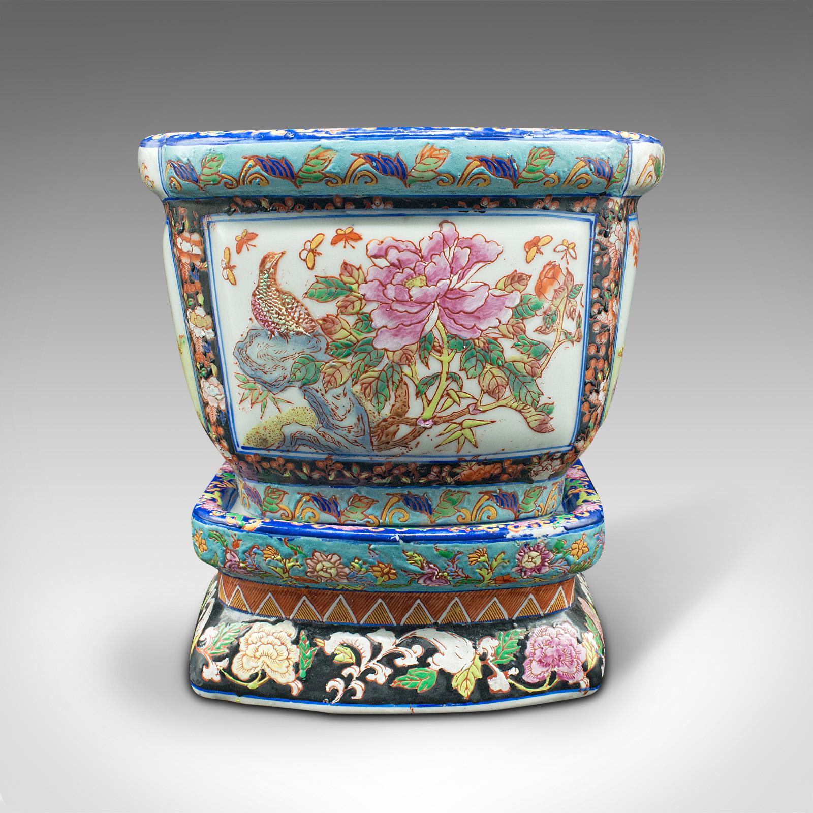 Antique Decorative Jardiniere, Chinese, Ceramic, Planter, Victorian, Circa 1900 In Good Condition In Hele, Devon, GB
