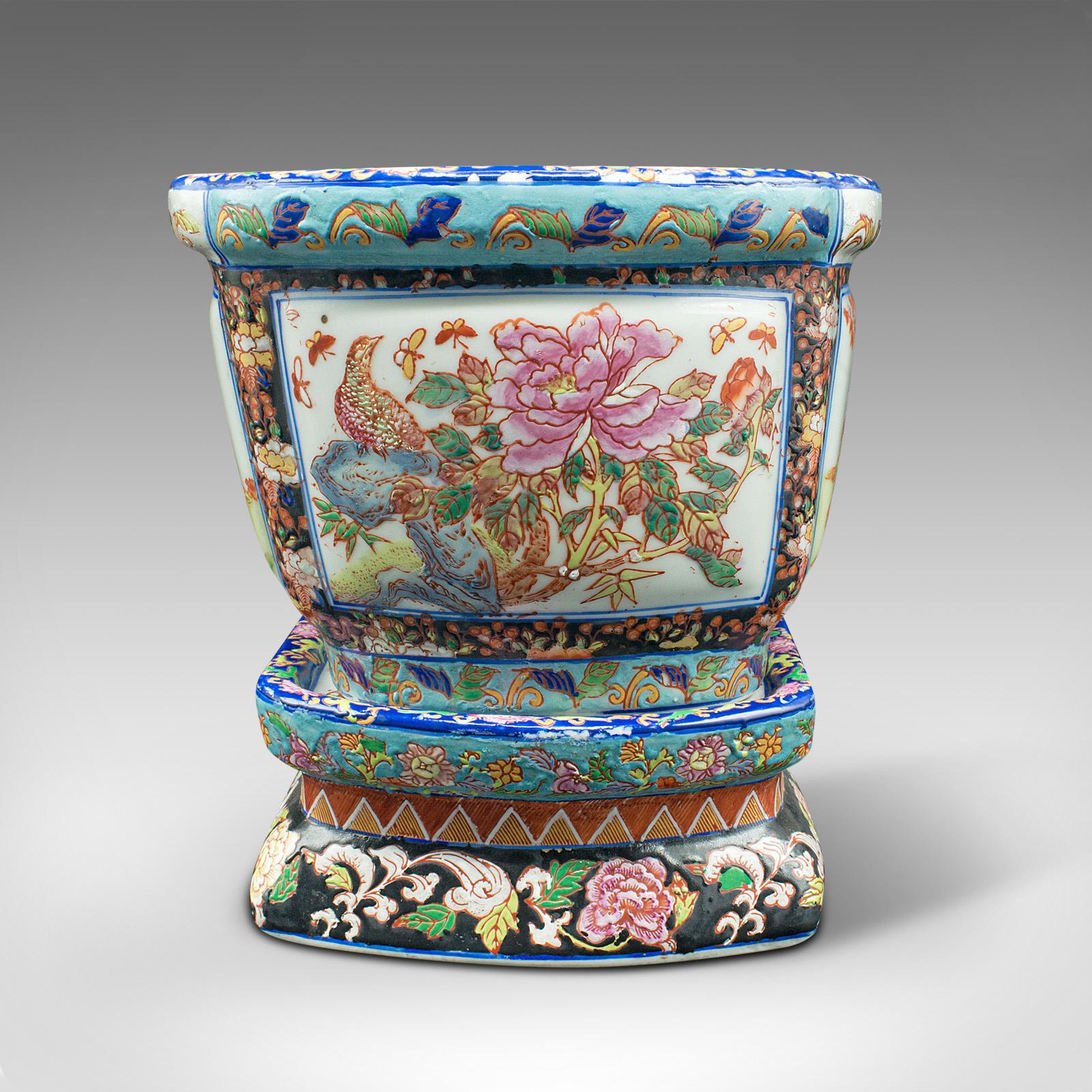 19th Century Antique Decorative Jardiniere, Chinese, Ceramic, Planter, Victorian, Circa 1900