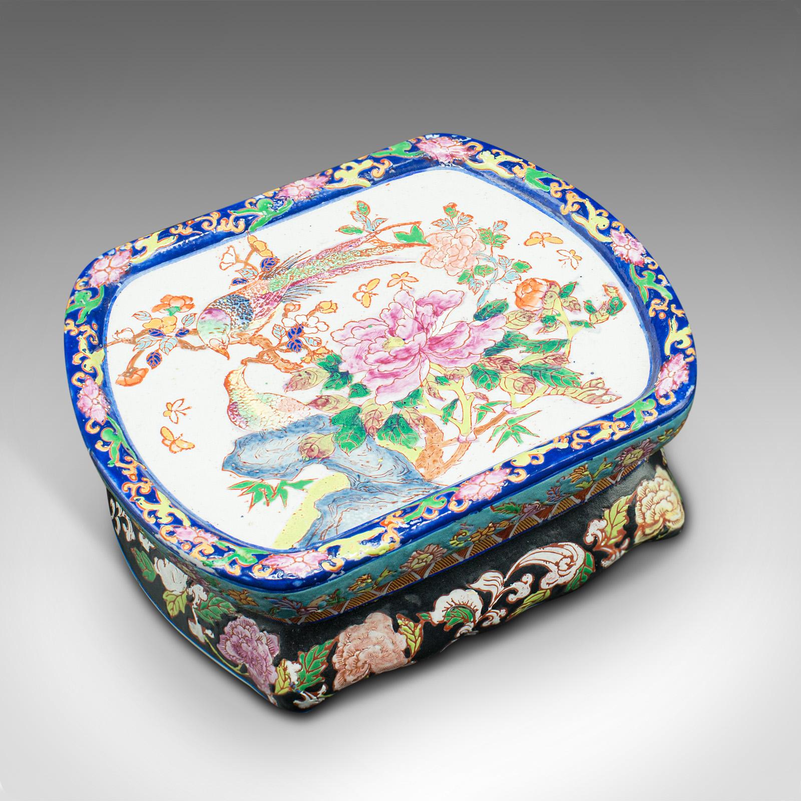 Antique Decorative Jardiniere, Chinese, Ceramic, Planter, Victorian, Circa 1900 3