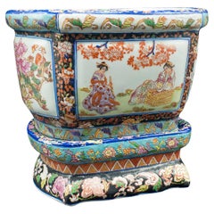 Used Decorative Jardiniere, Chinese, Ceramic, Planter, Victorian, Circa 1900
