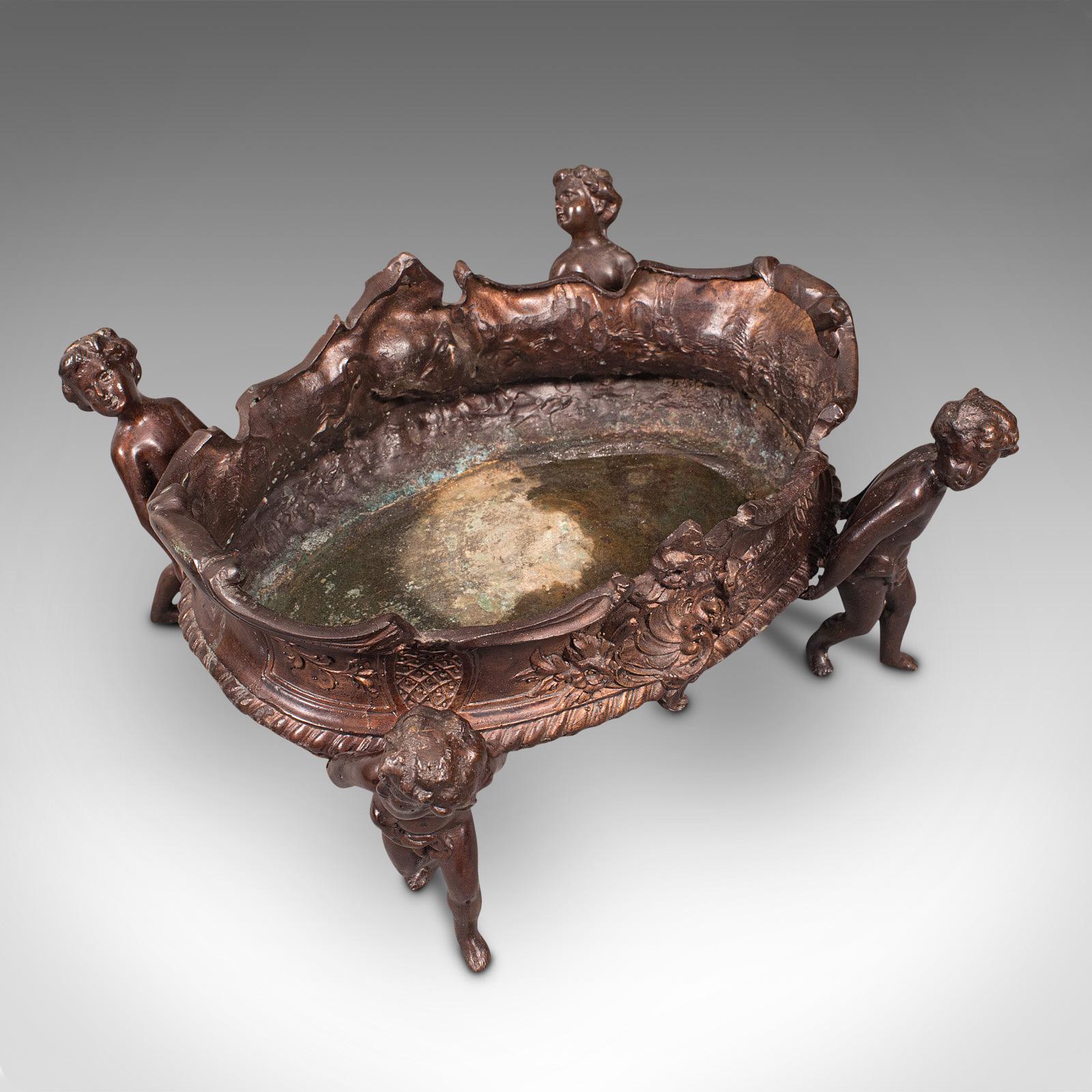 Antique Decorative Jardiniere, Italian, Bronze, Platter, Serving Bowl, Victorian For Sale 3