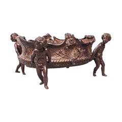 Antike dekorative Jardiniere, Italienisch, Bronze, Platte, Servierschale, viktorianisch