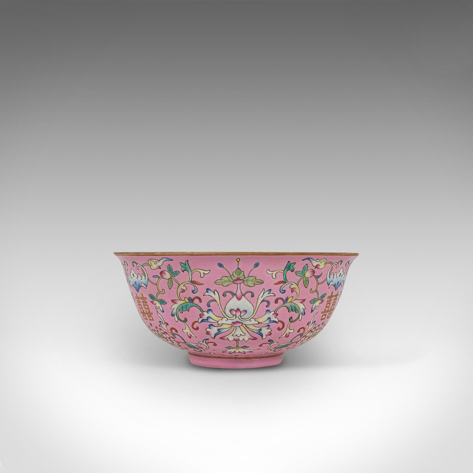 Antique Decorative Marriage Bowl, Chinese, Ceramic, Ceremonial, Dish, circa 1880 In Good Condition In Hele, Devon, GB