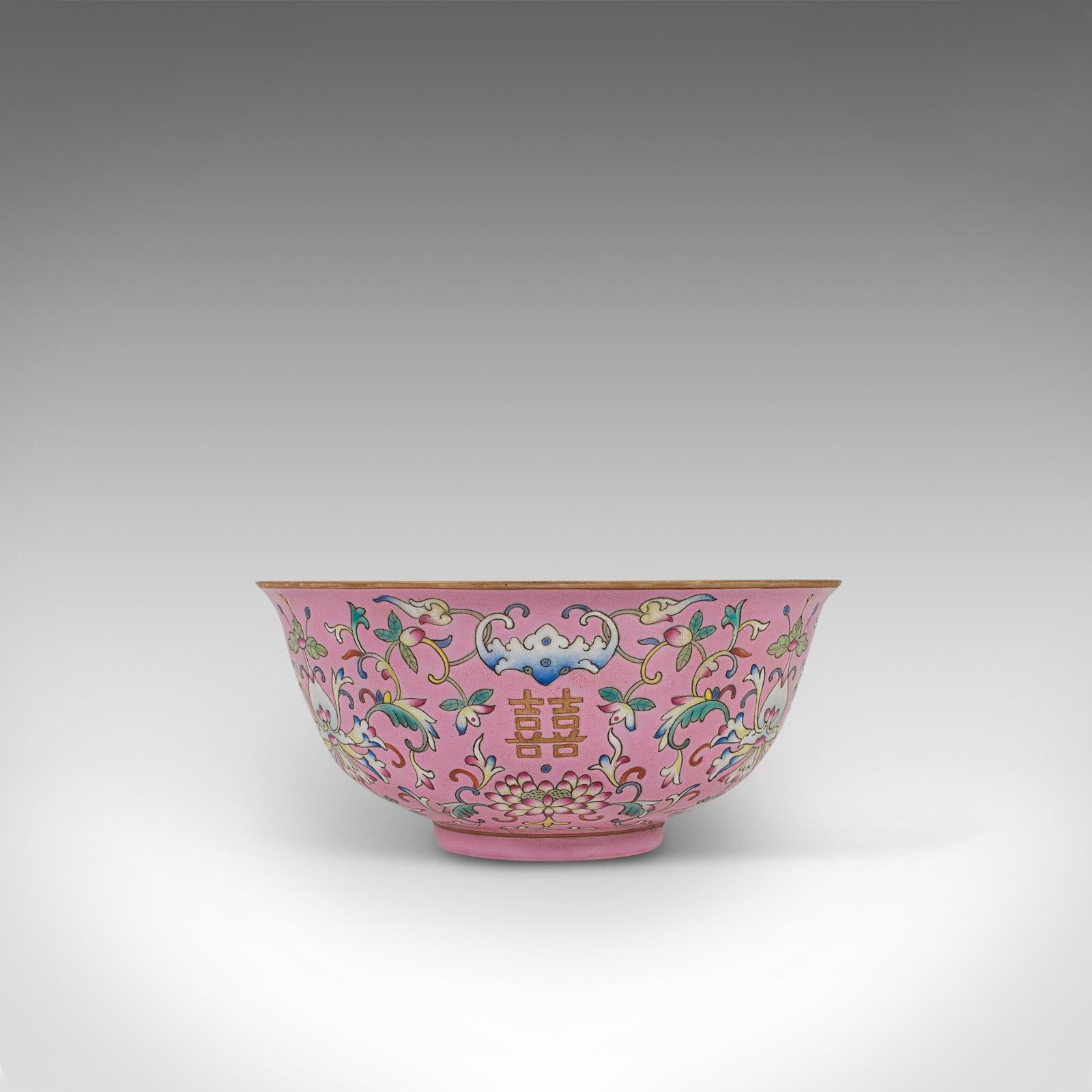 Antique Decorative Marriage Bowl, Chinese, Ceramic, Ceremonial, Dish, circa 1880 1