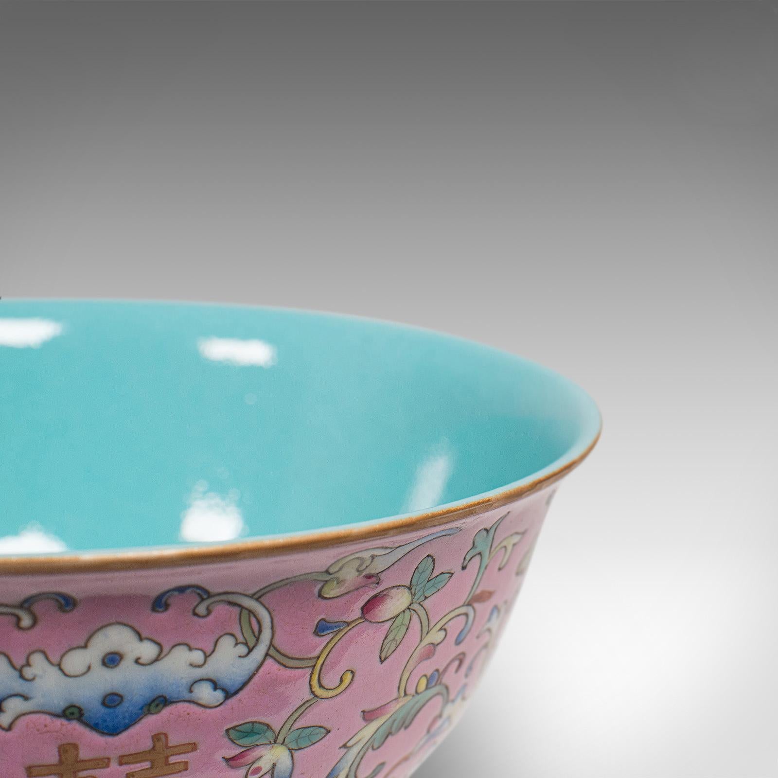 Antique Decorative Marriage Bowl, Chinese, Ceramic, Ceremonial, Dish, circa 1880 5