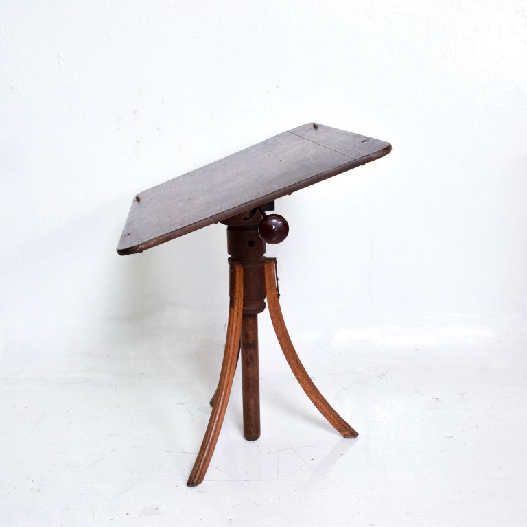 Antique Decorative Oak Drafting Table Adjustable Artist For Sale at 1stDibs