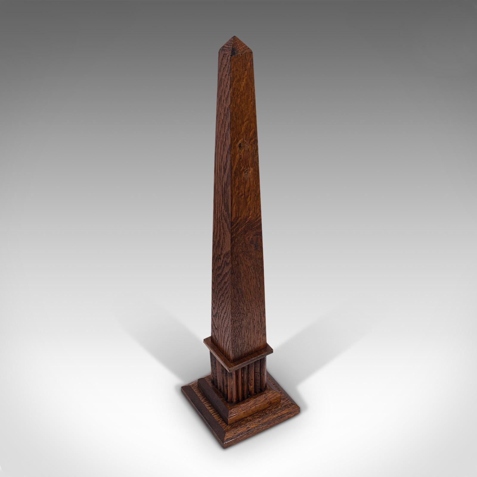 Antique Decorative Obelisk, Italian, Oak, Monolith, Cenotaph, 19th Century, 1900 For Sale 4