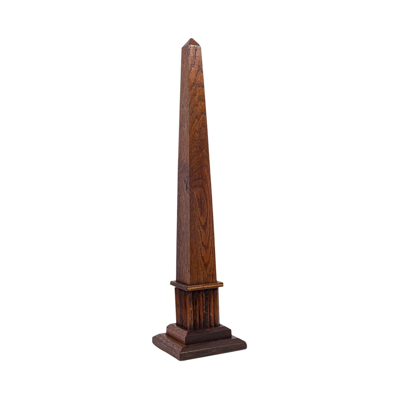 Antique Decorative Obelisk, Italian, Oak, Monolith, Cenotaph, 19th Century, 1900 For Sale