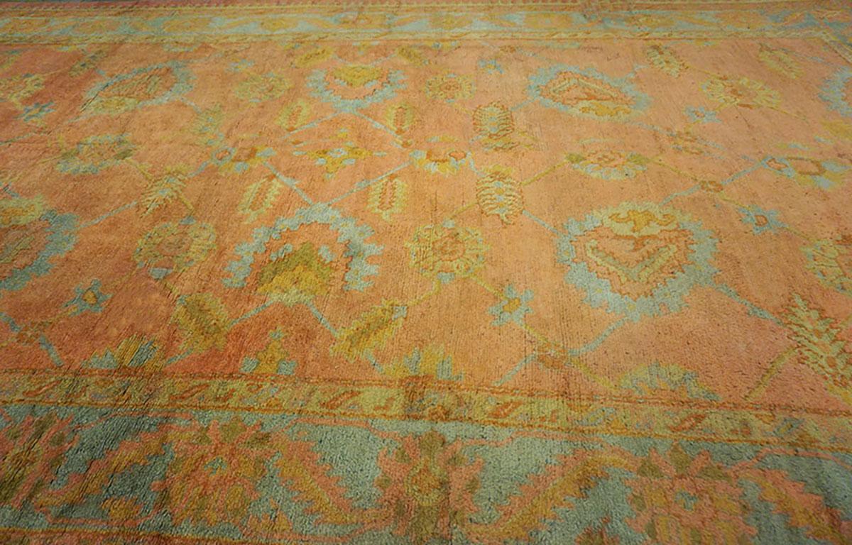 Late 19th Century 19th Century Turkish Oushak Carpet ( 11'2