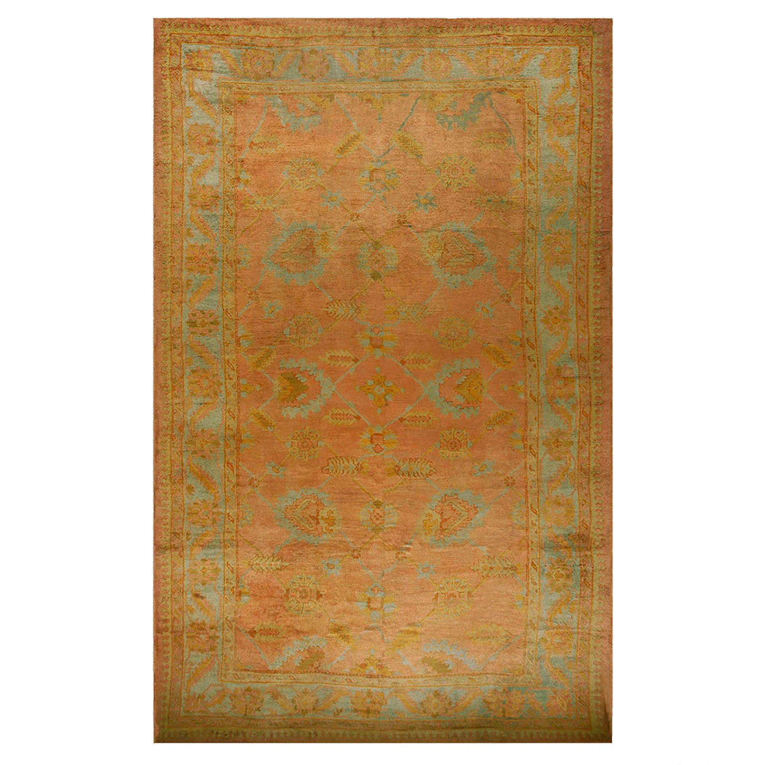19th Century Turkish Oushak Carpet ( 11'2" x 18''6" - 340 x 564 )