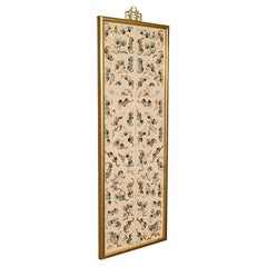 Antike dekorative Tafel, chinesisch, gerahmt, Seide Baumwolle, bestickt, viktorianisch