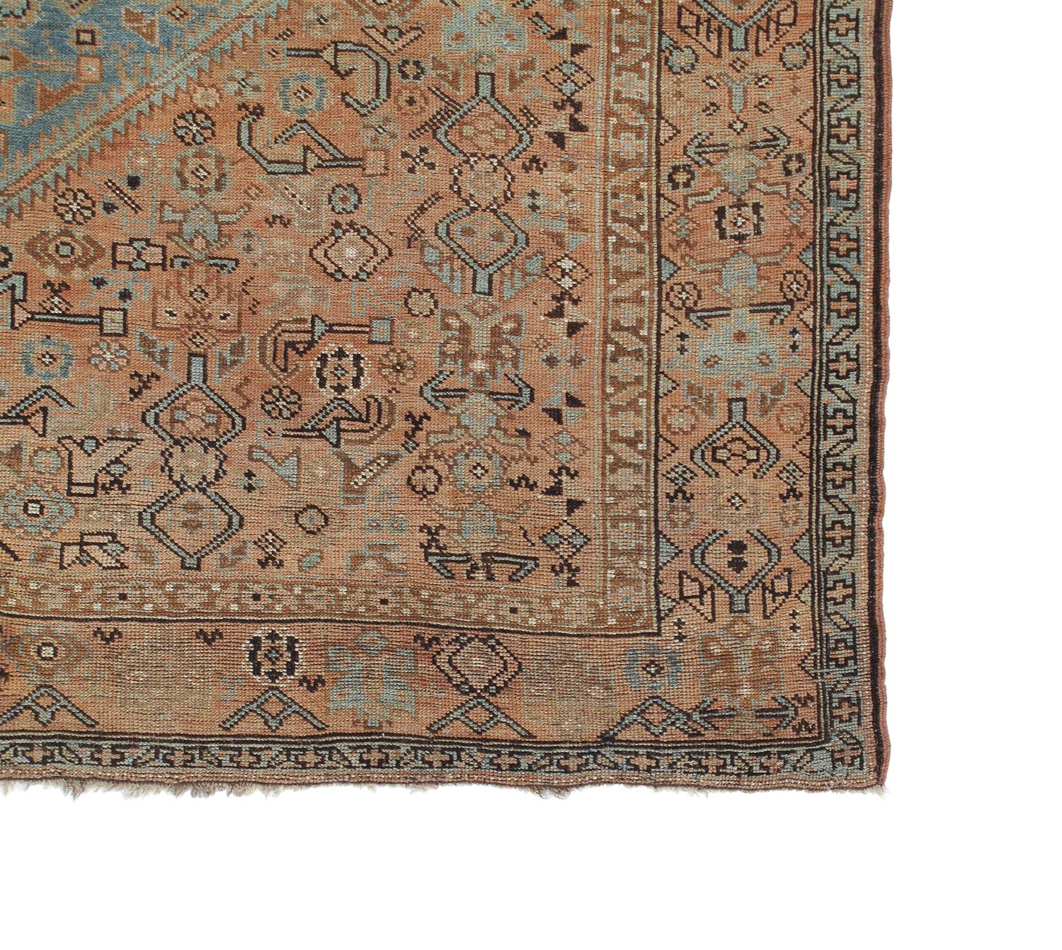 Antique Decorative Persian Kurdish Rug In Good Condition For Sale In New York, NY