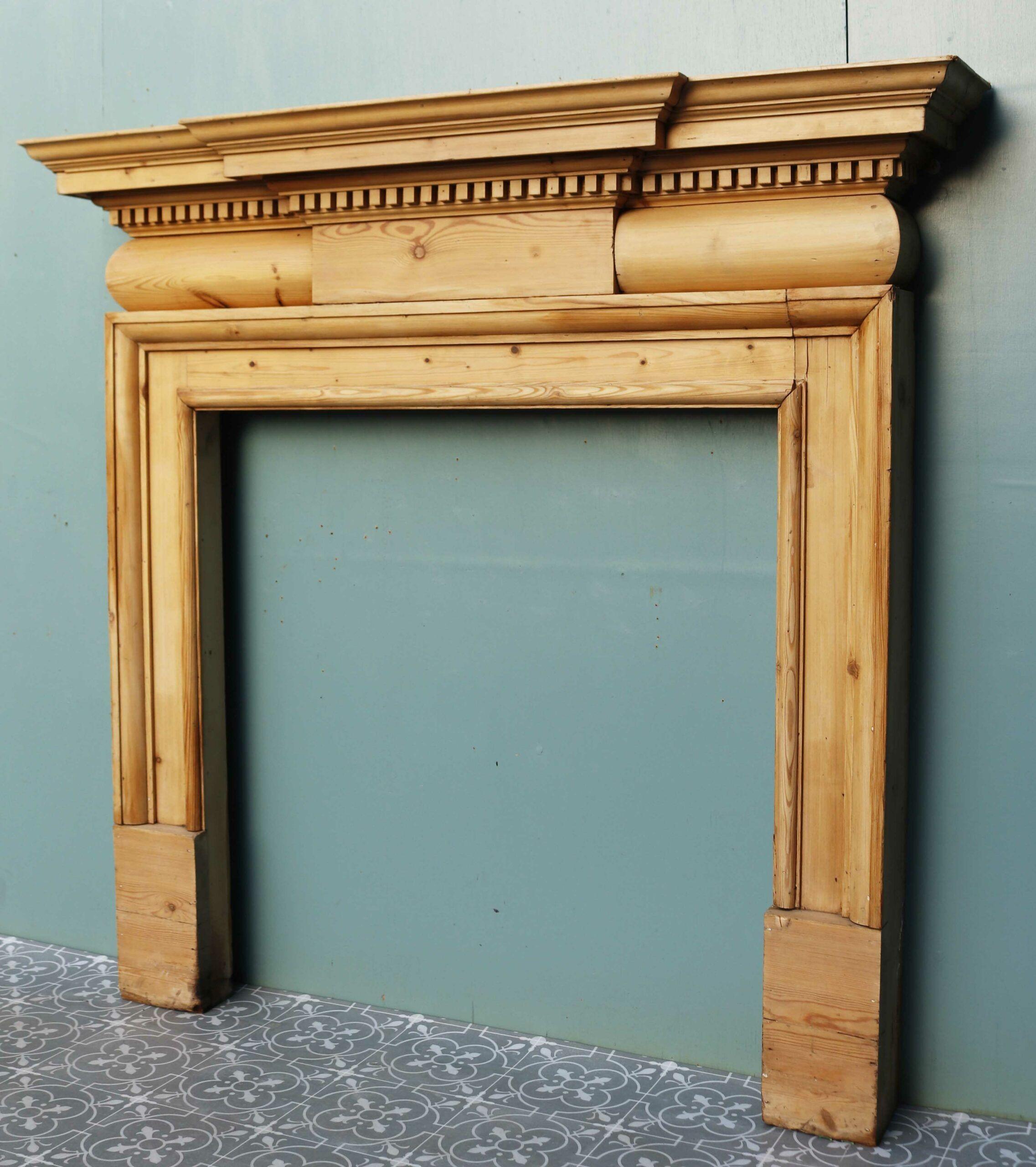 Decorative antique pine fireplace. A victorian mantelpiece with a carved frieze. The fireplace has been stripped and waxed and features beautiful dental carvings.



Additional Dimensions

Opening Height: 91.5 cm

Opening Width: 88.5