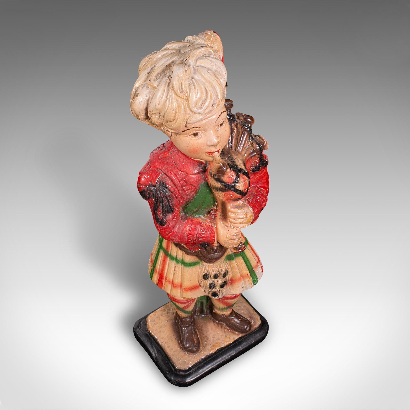 Antique Decorative Piper Figure, Scottish, Statue, After Scots Guards, Victorian For Sale 1