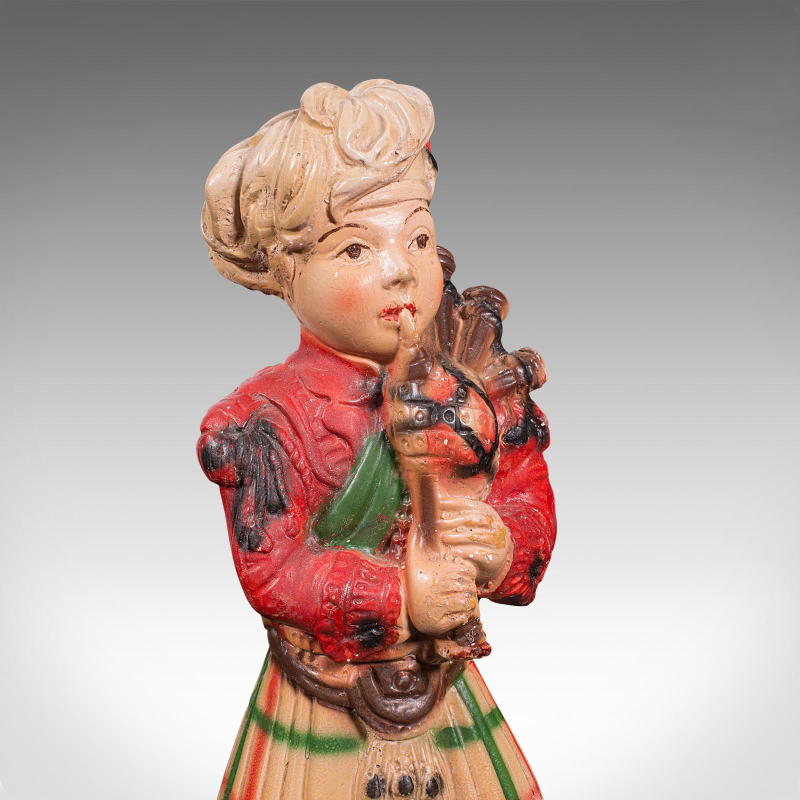 Antique Decorative Piper Figure, Scottish, Statue, After Scots Guards, Victorian For Sale 2
