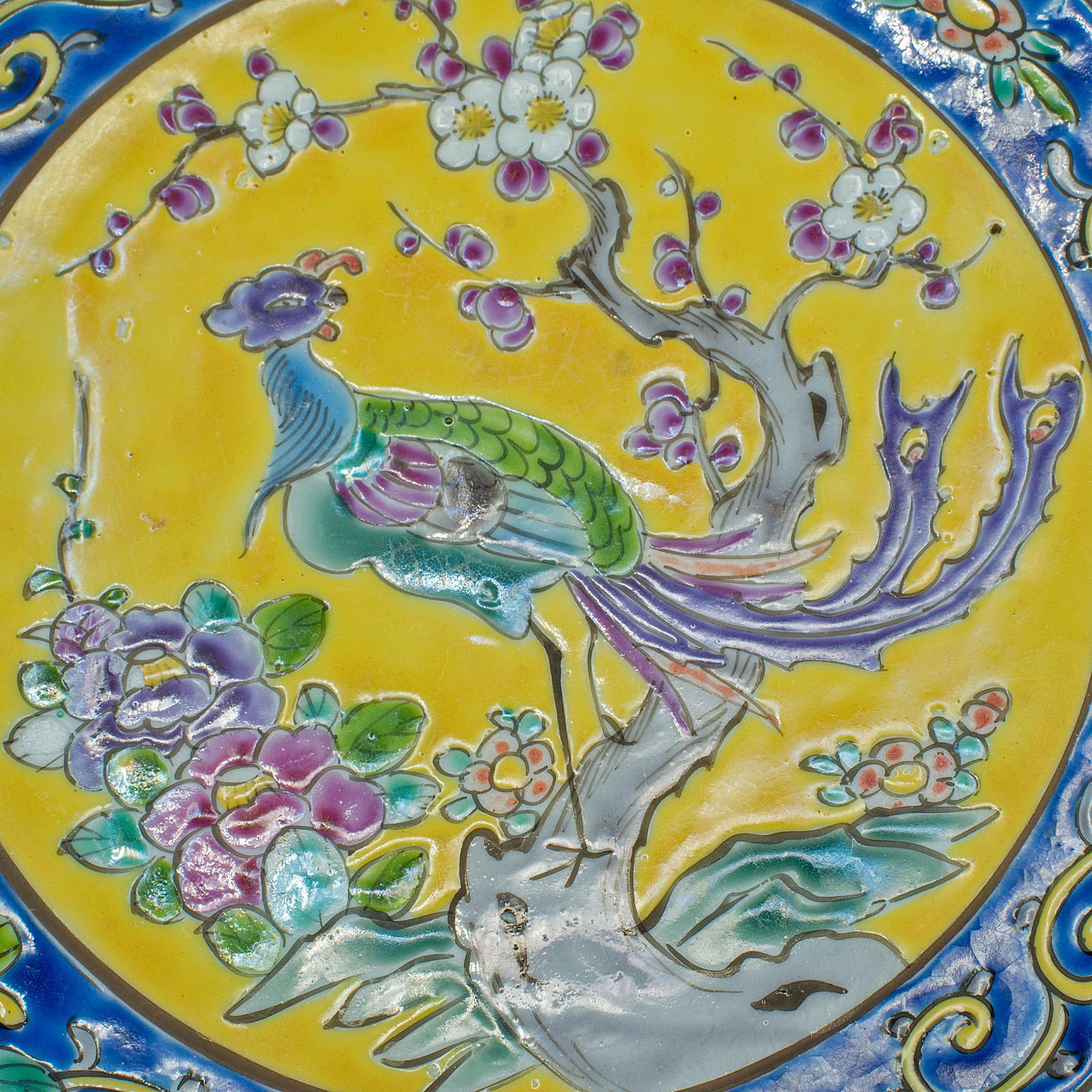 Antique Decorative Plate, Chinese, Display Plate, Famille Jaune, Victorian, Qing For Sale 1