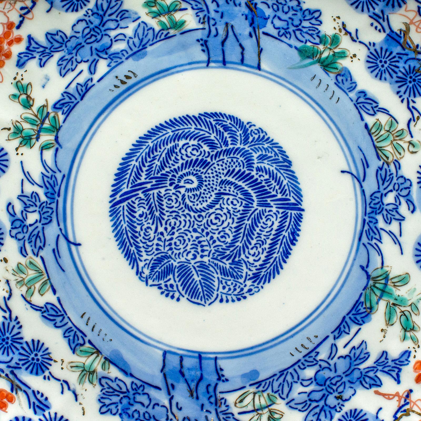 Antiker dekorativer Teller, japanisch, Keramik, Servierschale, Imari, viktorianisch (19. Jahrhundert) im Angebot