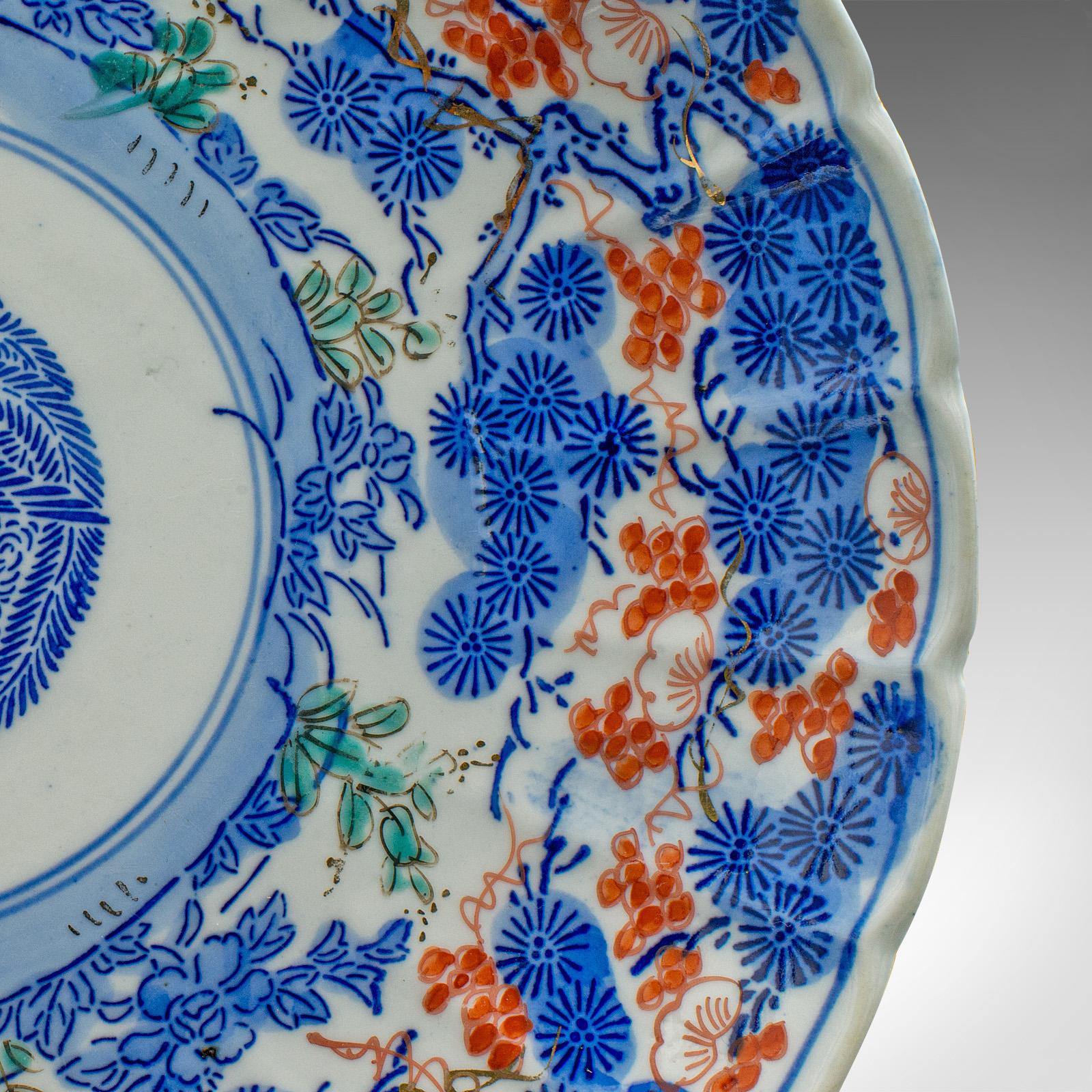 Antique Decorative Plate, Japanese, Ceramic, Serving Dish, Imari, Victorian For Sale 3