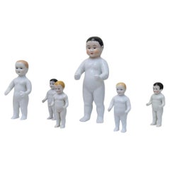 antiguo juego de muñecas decorativas de porcelana