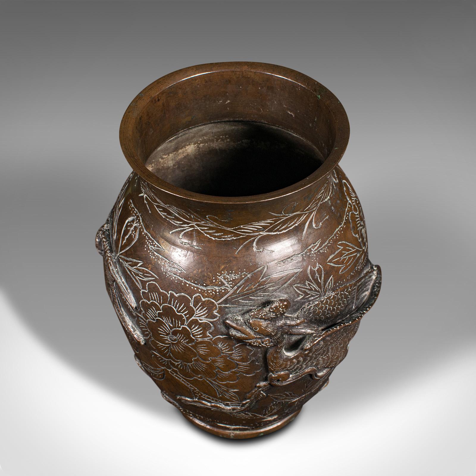 Vase décoratif ancien en bronze japonais, période Meiji, urne, victorien Bon état - En vente à Hele, Devon, GB